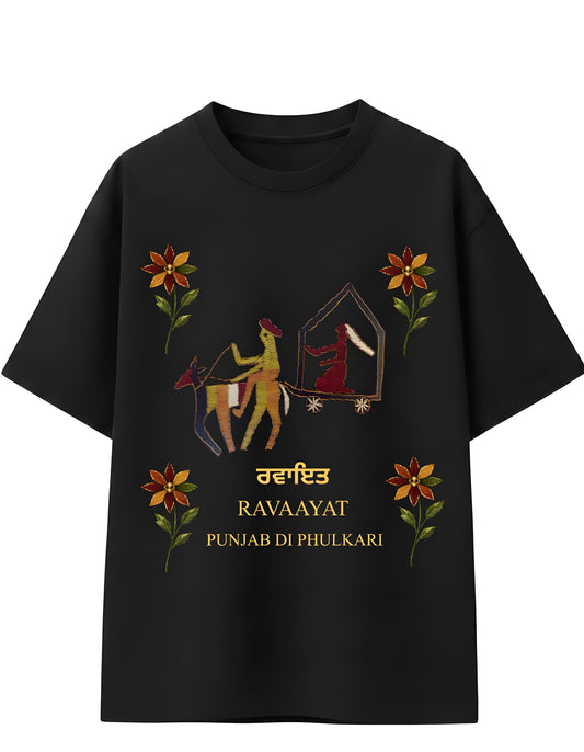 Desi fashion fusion tee Punjabi aesthetic design
