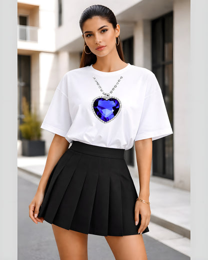 Trendy women oversized graphic tee premium cotton