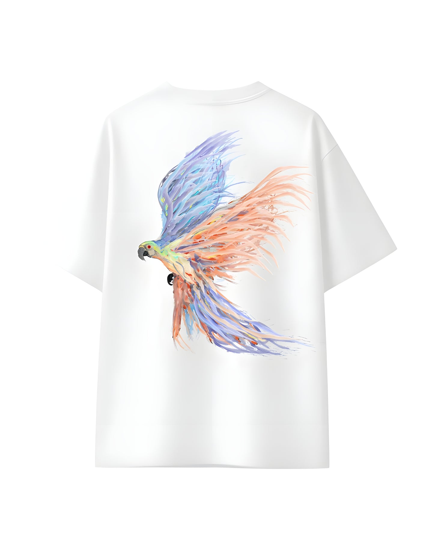 Trendy bird print graphic t-shirt for men