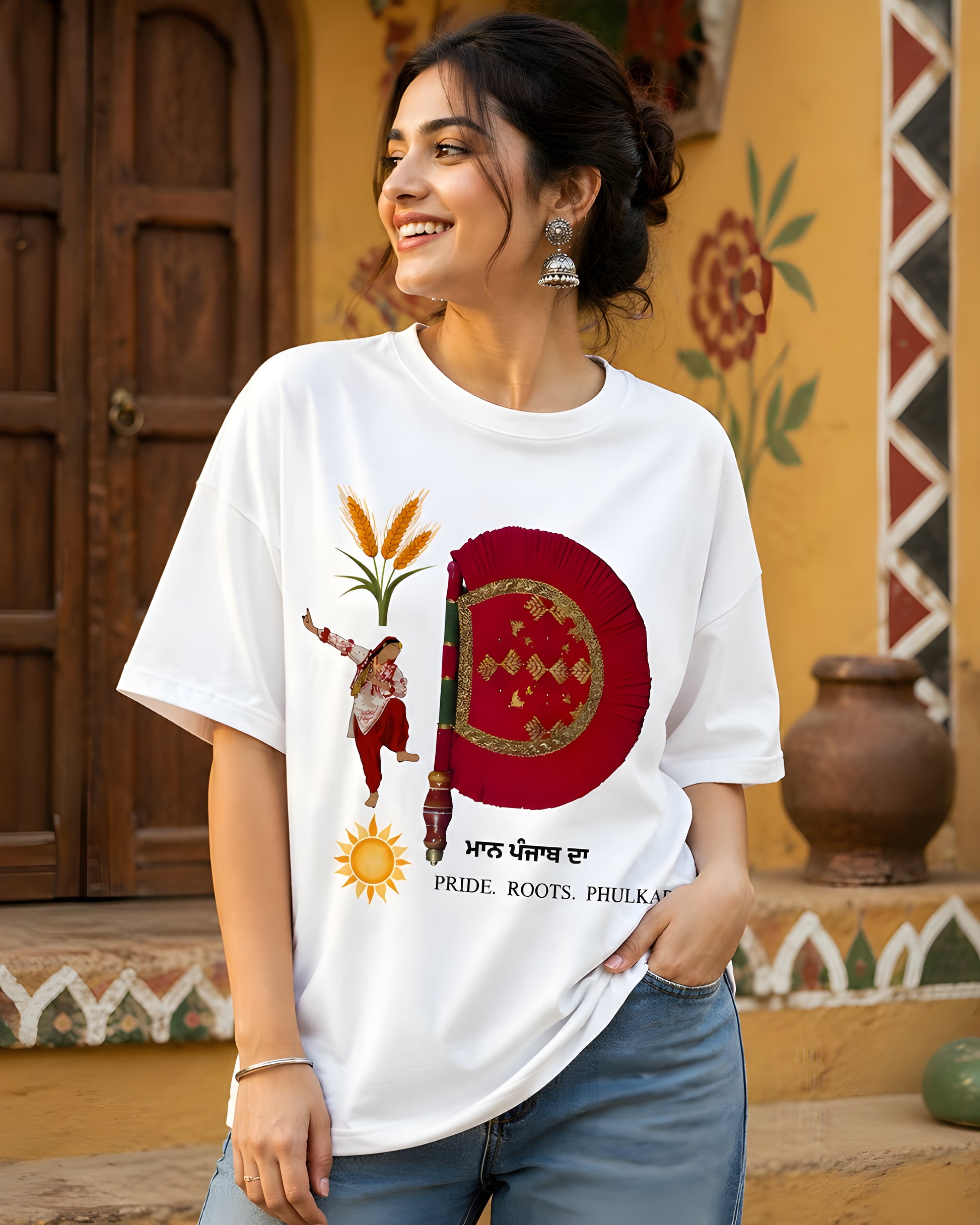 Punjabi culture streetwear oversized t-shirt