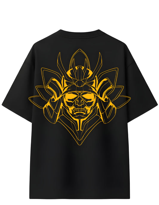 Relaxed fit samurai oversized tee black color