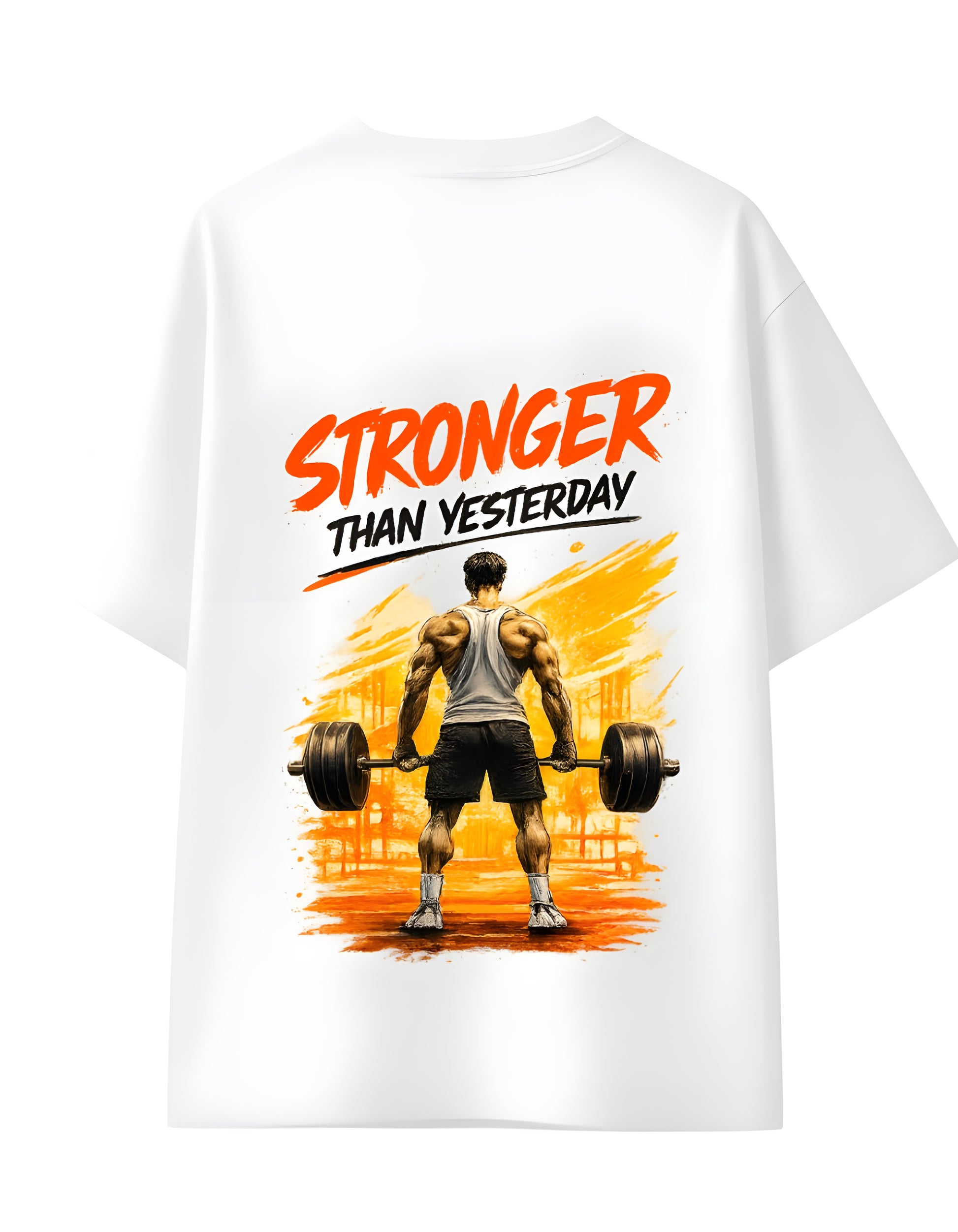 Motivational gym oversized t-shirt back print