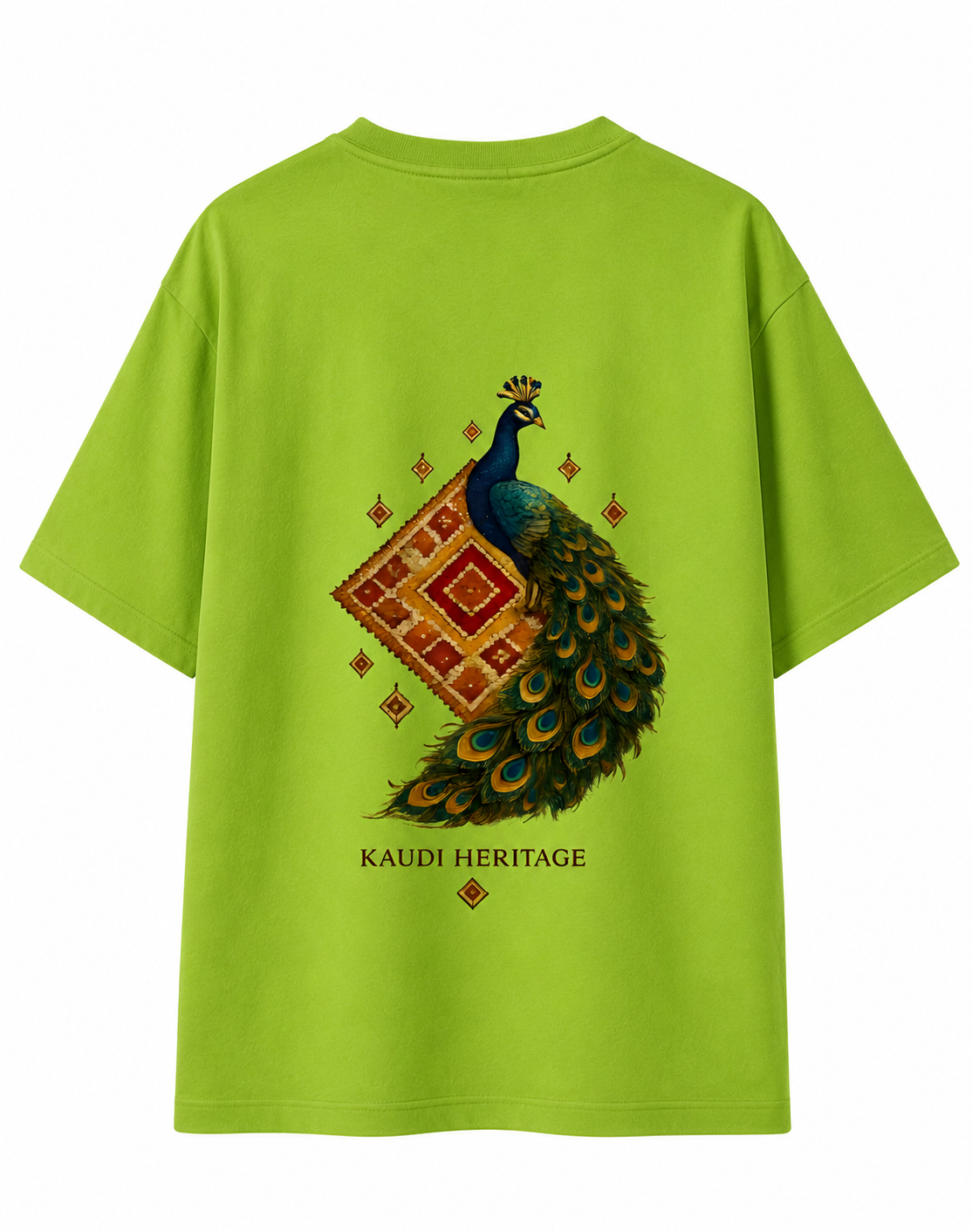Trendy lime green oversized crew neck t-shirt for women