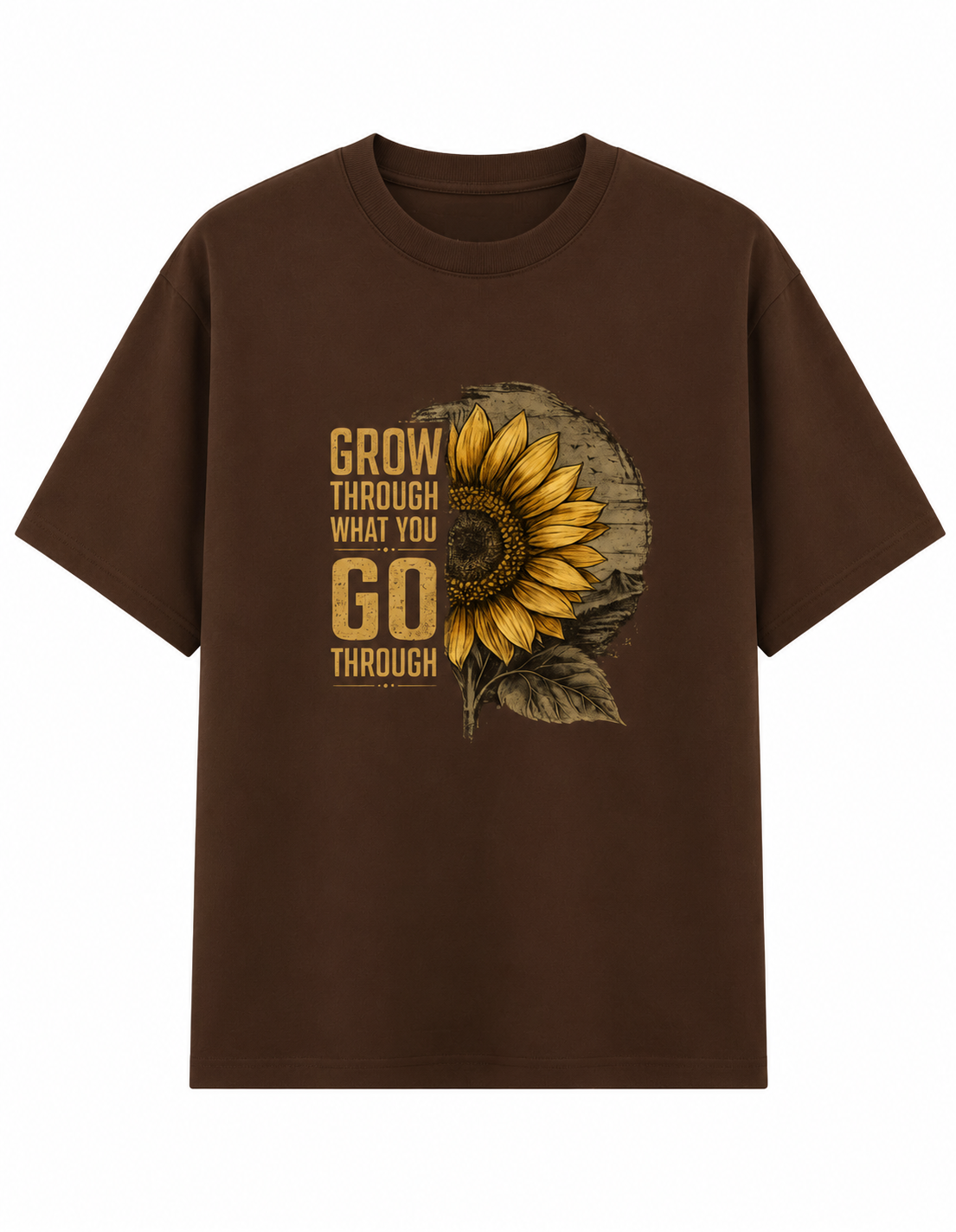 Premium Cotton Oversized Sunflower Graphic T-Shirt Styled with Light Blue Denim