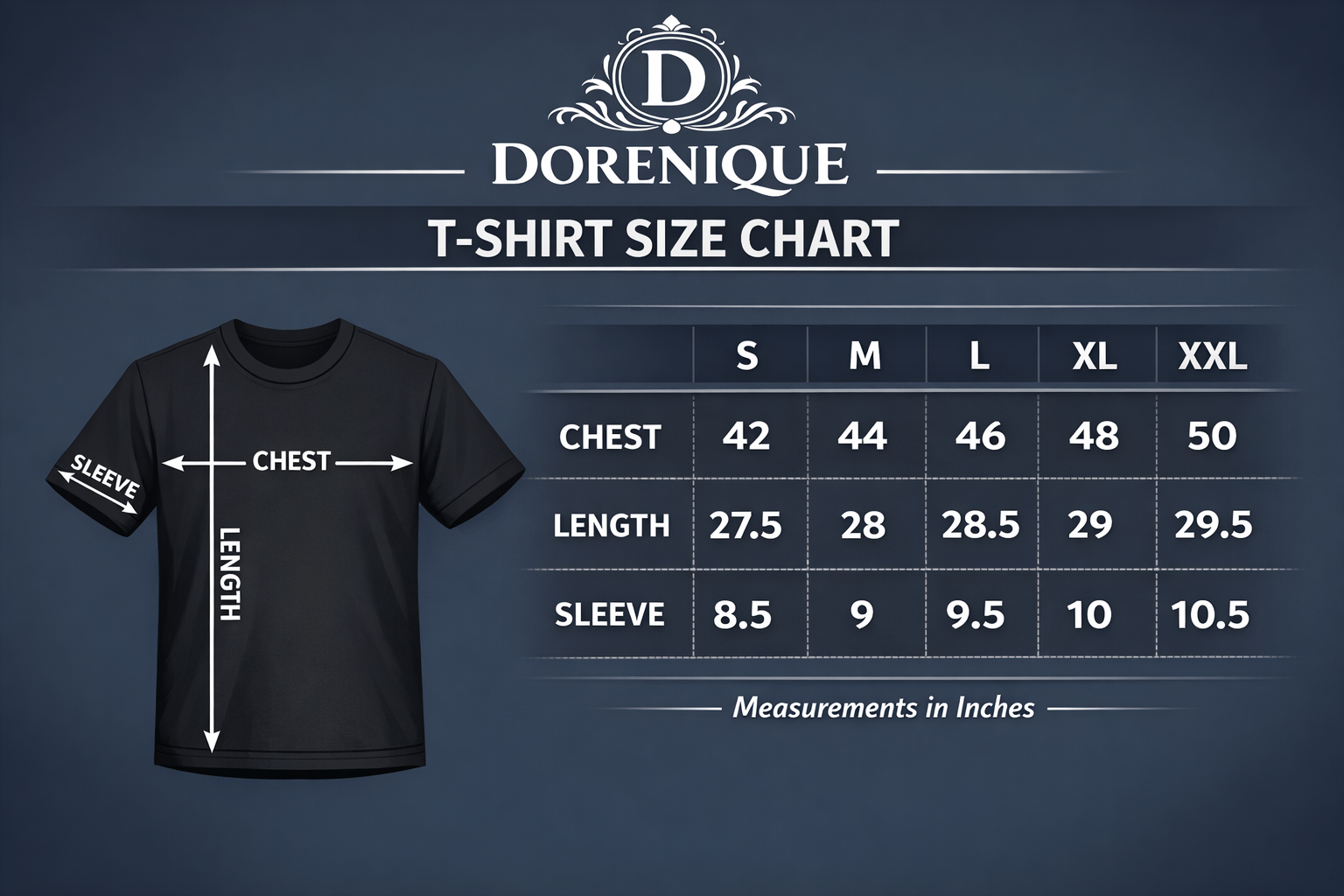 Size chart for Dorenique Bird Graphic Oversized T-Shirt for Men | Premium Cotton Streetwear Loose Fit Tee