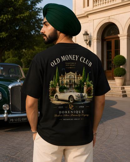 Luxury heritage streetwear graphic on oversized t-shirt