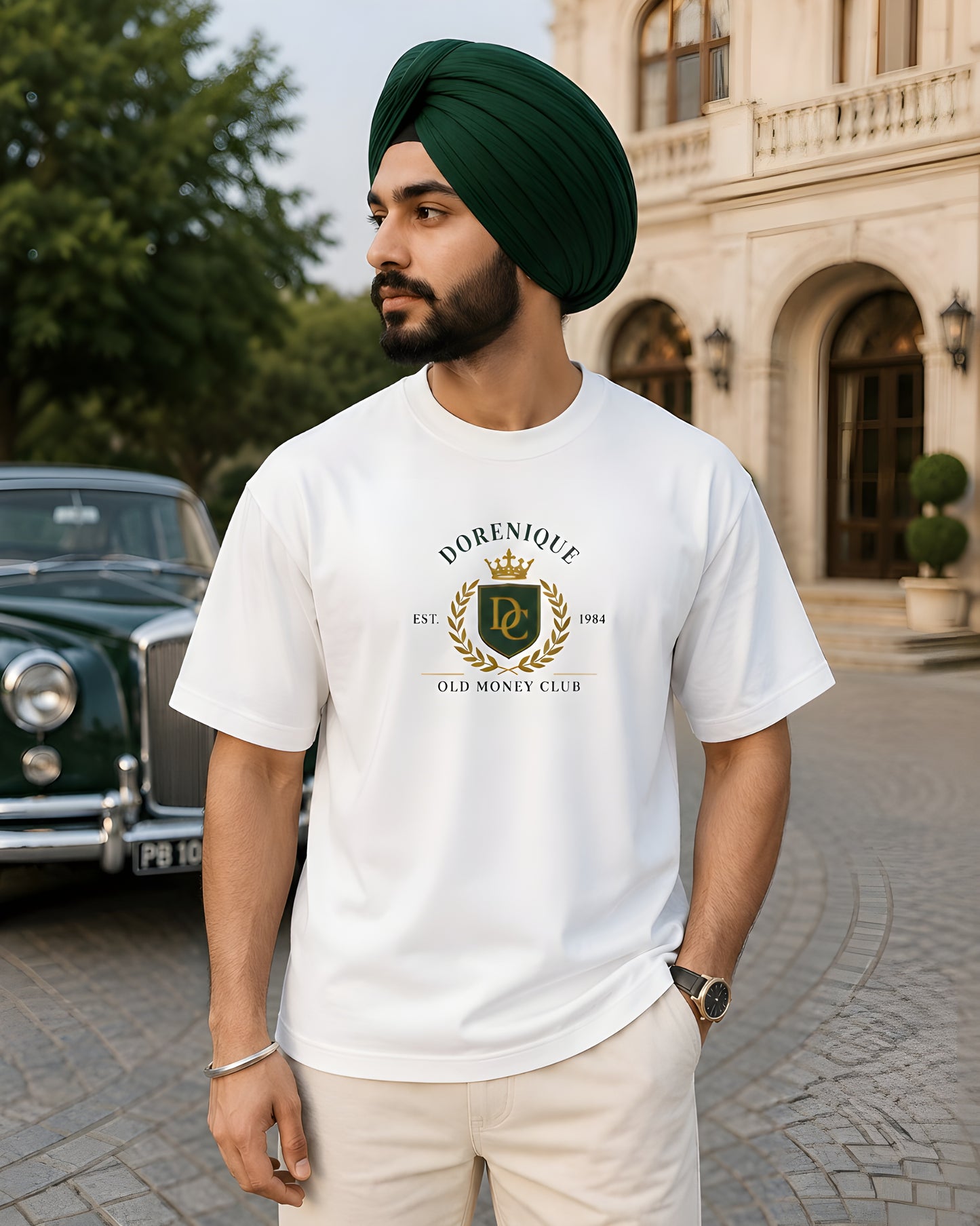 Old Money Club oversized premium streetwear t-shirt front design