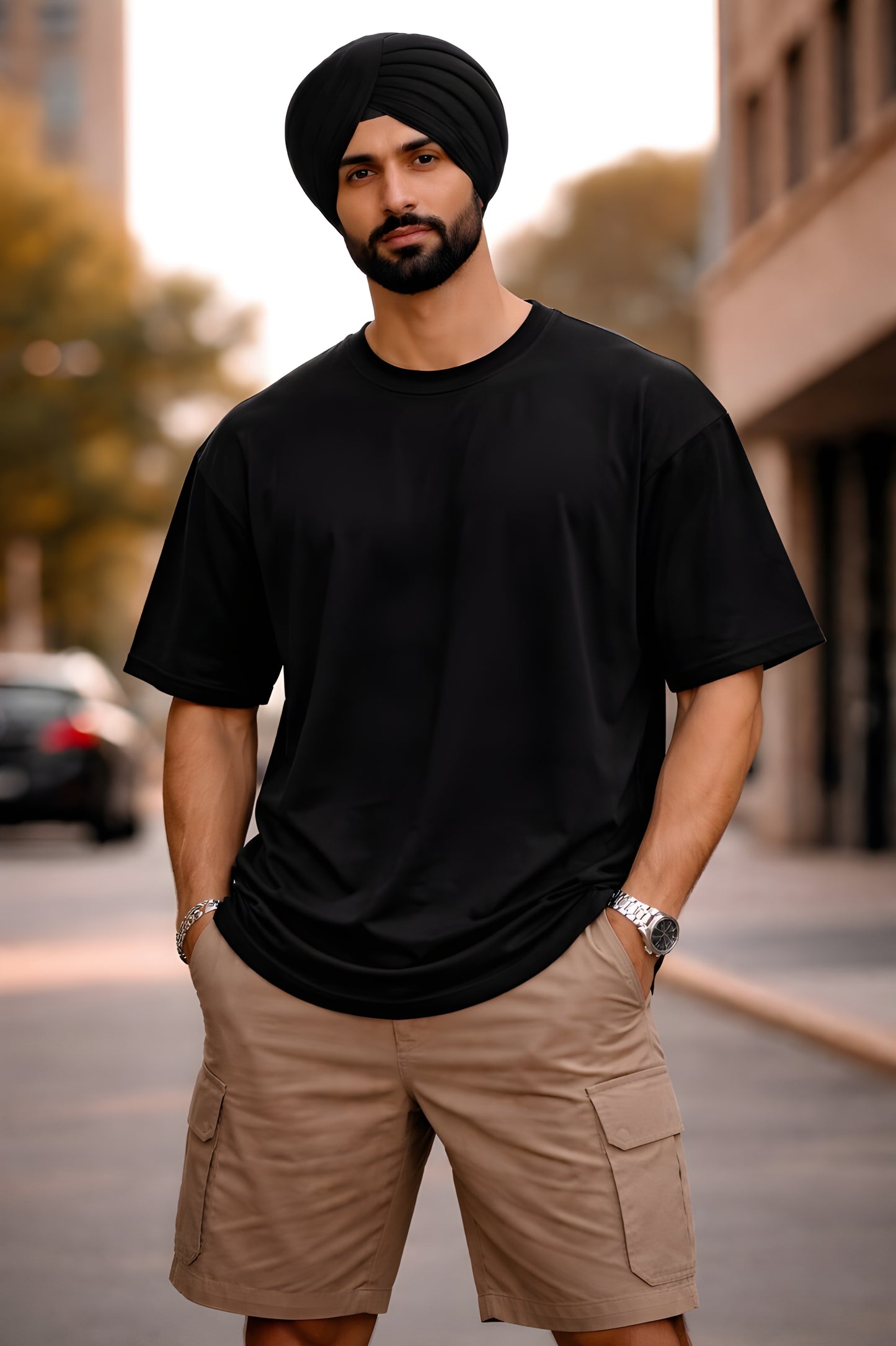 Aesthetic oversized cotton tee men casual fashion