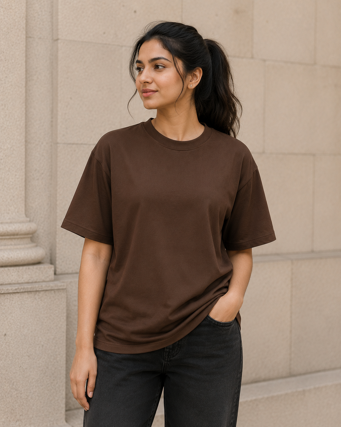 Premium Solid Color Oversized Tee
