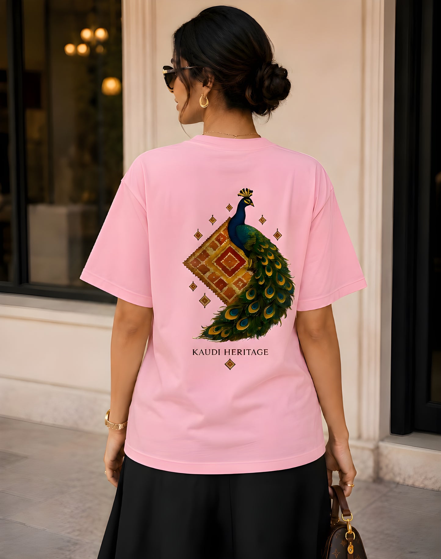 Punjab heritage peacock oversized tshirt front design