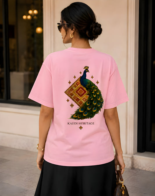 Punjab heritage peacock oversized tshirt front design
