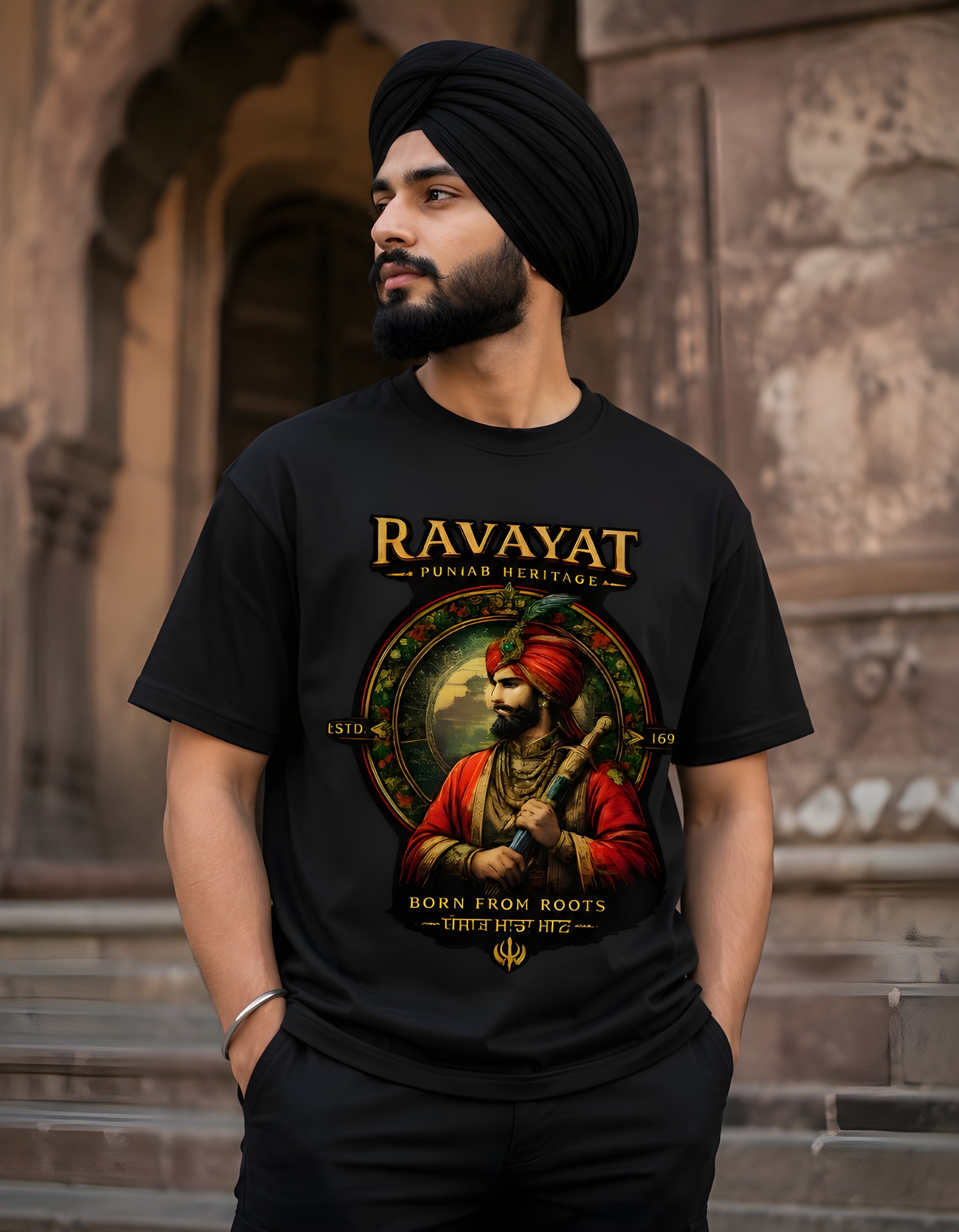 Sikh warrior graphic oversized tee